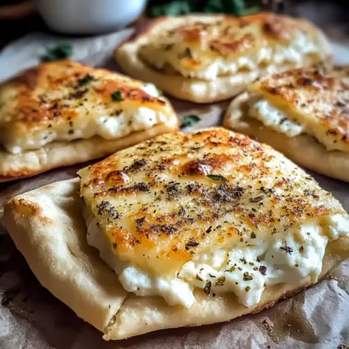 Heißer Schafskäse im Fladenbrot